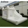 Factory price white and green bounce house inflatable commercial wedding bouncy castle inflatables bouncer with slide