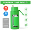 Stainless Steel 32Oz Water Bottles With Silicon Handle Lids And Plastic Shell Sports Portable Double Layer Insulated Travel Cups 0430