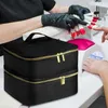 Bolsas de cosméticos Bolsa de armazenamento Organizador de esmalte Caixa carregando bolso com zíper para