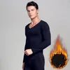 Ensembles de sous-vêtements thermiques masculins pour les hommes sans couture de thermo d'hiver élastique usure de longue date (haut en bas) homme