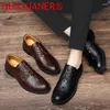 Casual schoenen leer voor mannen kleding krokodil patroon retro Italiaans ontwerpbedrijf oxfords mode