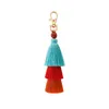 Keychains dames Boheemian Tassel hanger handgeweven sleutelhanger retro etnische stijl vulkanische stenen auto sleutelring K5095