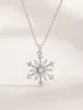 Anhänger Personalisierte einfache Sterling 925 Silber Frauen Halskette mit Schneeflockenform Zirkon