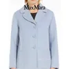Cappotto da donna in cashmere designer mantello di moda maxmaras 2024 primavera/estate new product womens petrolio a petto azzurro azzurro
