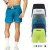 Pants Gym Shorts Man med Back Zip Pocket Athletic Running Training Short Sports Pants for Men Dryfit Racing Elastic Midje Sportkläder