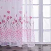 Tende per tulipano rosa tende a trasparente tulle per cucina soggiorno per la camera da letto per il trattamento screening tende per la casa