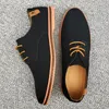 Casual Shoes 2024 Spring Suede Leather Men Oxford Classic Sneakers Comfortable Footwear Dress Large Size Flats