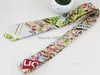 mens personality beige tie urban color map printing pattern han edition style n necktie 240412