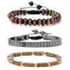 Strand Tiger Eye Stone Bracelet Bracelet Set Natural Plats Perles enveloppantes Perte de poids Bijoux Yoga