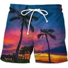 Herr shorts sommar nya strand shorts män casual tropics board shorts 3d tryckt baddräkt homme 2023 ropa mode semester surf badstammar 240419 240419