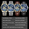 Glenaw Rotating Earth Double Second Hand Owatch Uomo Orologio meccanico Scaio Starry Sky in pelle inossidabile Canda di orologio 240407