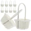 Ensembles de vaisselle 8 PCS Panier de rotin Small Plastic Picnic décorer roman Flower Storage pour la maison Chic Bride Artisanat