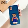 Cell Phone Cases Korean 3D Cartoon Bear Dinosaur Wallet Card Soft Case iPhone 14 13 12 11 Pro Max MiNi X XR XS 7 8 plus SE Silicone Cover J240418
