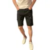 Shorts masculinos homens de cor sólida jeans elegante com buracos rasgados zíper bolsos de verão moda para ajuste reto