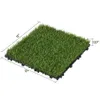 27pcs Grass artificiels imbriqués de carreaux de gazon décor en vert 240408