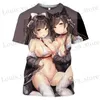 Męskie koszulki Nowe anime harajuku game plaża seksowna dziewczyna z nadrukiem 3D T-shirt Strt swobodni mężczyźni i kobiety o szyi ponadwymiarowe harajuku dzieci topy t240419