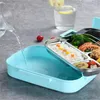 Boîte à lunch à la vaisselle Bento avec cuillère et baguettes 304 Proof de fuite en acier inoxydable pour le bureau de l'école