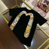 2024 High Quality Trendy Brand EV Fushen Sakura Large M Letter Printed Casual Short T-Shirt Versatile Half Sleeved Top For Men 246178