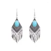 Dangle Earrings Handmade Women's Vintage Silver Color Tassel Exaggerated Ethnic Shell Drop Round Bohemian Hangers Wholesale