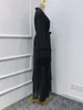 Roupas étnicas pretas dubai abaya front lamadas duplas de dupla camada chiffon quimono mulheres muçulmanas islâmicas elegantes fora de moda hijabi ramadan eid