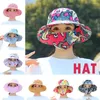 Berets Floral Print Sun Hat Mask Integrated Summer Breathable Face Cover Dust Ultraviolet Beach Outdoor Riding Tea Wide-brimmed Visor