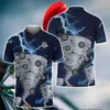 Camisetas masculinas 2024 Camisa polo nova moda para homens Padrão de impressão de dardo engraçado Designs Cool de lapela curta camiseta slve y2k tops homme strtwear t240419