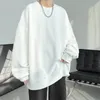 2024 Hoodies Jacquard Sweatshirt Mens White Pullover Streetwear Casual Fashion Clothes Mens Oversized Korean Harajuku T Shirt 240418