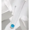 Link Bracelets Blue Turquoise Resin Bracelet Sterling Silver Adjustable Ocean Drems Pendant For Women