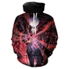 Men's Original Designer Digital Print Hoodie Handsome Five Stripes Goku Anime Character Print Sweatshirt