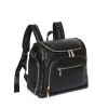 Bags Diaper Bag Backpack Multifunction Leather Travel Bag Large Capacity Organizer Black Color