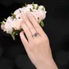 Solitaire Ring JewelryPalace 4.3ct Natural Rainbow Mystic Quartz 925 Sterling Silver Wedding Engagement Solitaire Ring for Women New Arrival d240419