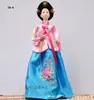 Dekorativa figurer Korean Lady Silky Folk Doll Craft 40cm Hanbok Girl Handmased Home El Decoration Ornament Gift