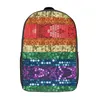 Backpack paillettes bandiera orgogliosa da 17 pollici spalla vintage vintage carino aderente