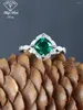 Clusterringe erzeugt Emerald Gemstone Dating Ring Green Real 925 Sterling Silber Party für Frauen Vintage Charms Schmuck machen Retro