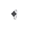 Versão alta Vancleff Lucky Clover Ring Real Gold Electroplated Non Ring Titanium Steel Anel