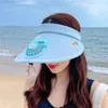 Summer UV Protection Visor Women Beach Hat 3speed Regulation Electric Fan Empty Top Holiday Sunshade Bicycle Sun 240415