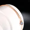 Link Bracelets Blacelet For Women OL Style Cubic Zirconia Rose Gold Color Austrian Crystal Fashion Jewelry Friendship Gift ZYH195