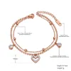 Charm Armband VIIEEE Rostfritt stål CZ Crystal Chain Link för kvinnor Double Layer Böhmen Hjärtarmband Pulseras VB20248