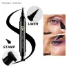 Eyeliner Young Vision Black Double Head Seal Eyeliner Liquid Liquid Pen Durable Non Smudging Non FaDing Triangle Eyeliner stylo