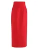 Jupes pour femmes hautes taies rouges brèves élégants midi de forme midi crayon de printemps d'automne 2024 faldas 1dh17