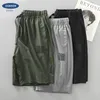 Calça masculina verde militar secagem rápida estampada estampada shorts casuais respiráveis