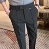 Men's Suits Elastic Waistline Slim Casual Business Dress Pants Men High-quality Office Social Suit Pant Wedding Groom Trousers Clothing