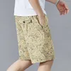 Herren -Shorts Beach Männer Elastische Taille gedruckt Bermuda Holiday Wear Cotton Board