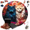 3D-pussel mystiska kattdjur Jigsaw pussel vuxna kreativa trä diy hantverk födelsedagspresent färgglad förälder-barn utbildning leksaker 240419