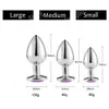 3PcsSet Smooth Massager Anal Beads Crystal Jewelry Heart Butt Plug StImulator Women Sex Toys Dildo Stainless Steel Anal Plug 240325