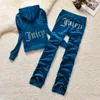 2024 Nouvelle tenue pour femmes Juicy Coture Tracksuit Femme Velvet Ladies Trackie Diamond Sweat à swets décontracté survasse