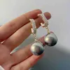 Andere grijze witte parels bengelen oorbellen klassieke palgant barokke stijl grote parel oorbellen voor vrouwen meisjes mode sieraden geschenken 240419