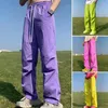 Calça masculina cintura ajustável Men elegante coloras de coloração larga as calças de perna larga com tecnologia de secagem rápida cintura elástica para casual