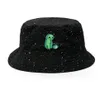 Cappello per secchio per stampato nero per donne coppia la primavera dei cappelli per pescatori di pescato