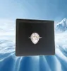 SLIVER BAND 18K ROSE GOLD TEAR Drop Cz Diamond Ring med Original Box Fit 925 Silver Wedding Rings Set Engagement Smycken för Women6541525